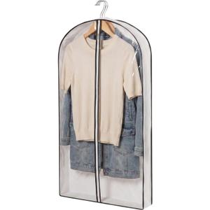 39" Clear Garment Bags for Hanging Clothes,4" Gusseted Suit Bags for Closet Storage Non-woven Back,Hanging Clothes Storage Suit Cover Bags with Zipper for Coats,Jackets,Shirts