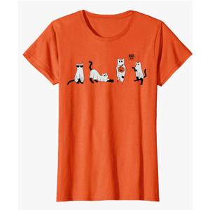 Cute Ghost Cat Funny Halloween Outfit Costumes Men Ghost T-Shirt M