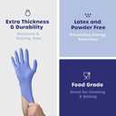 GUSTO [100 Count] Blue Nitrile Disposable Gloves - 4 Mil, Latex & Rubber Free, Non-Sterile Powder Free - Large