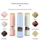 Battery Powered Electric Pepper Grinder and Salt Mill with One Handed Operation Adjustable Coarseness Gravity Automatic Pepper Mill Grinder(2 Pack),Blue