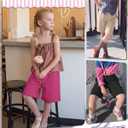 3 Pack Girls' School Uniform Sweat Shorts | Back to School Shorts with Pockets, Longer Length Bermuda for Teen, Girls Clothes size 10-12, Wide Leg Athletic Bermuda