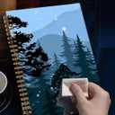 Spiral Journal Notebook,A5 Hardcover Lined Journals for Women Girl 6 x 8.3 in,120 Pages Thick Paper,Cute College Ruled Writing Notebook for Gifts Office Work School(Tree Mountain)