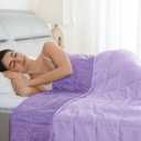 Drewin Weighted Blanket Twin Size 15 lbs, Soft Cozy Microfiber Weighted Blanket for All Season, Dual Sided Cooling Blanket for Night Sweats, Premium Ceramic Beads, 48 x 72 inches, Purple