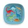 Wheat Poly Square Plate - Blue Dinosaur 9pcs