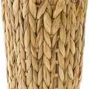 Bekith Wicker Trash Can, Small Wicker Waste Basket Trash Basket with Handwoven Water Hyacinth, Garbage Can for Bathroom, Bedroom, Kitchen, Living Room, Office