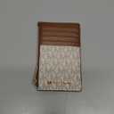 Michael Kors Jet Set Travel Top Zip Card Case Wallet Coin Pouch Vanilla