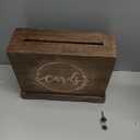 Wedding Card Box with Card Slit and Lock 12"X10"X4.5"- Gift Wishing Well Card Box for Weddings, Receptions, Birthdays, Graduations, Baby Showers, Honeymoon Funds KHNDCNC (Walnut)