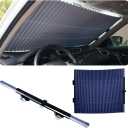 Retractable Windshield Sun Shade for Car, 25 Inch Sunshade Protector Blocks 99% UV Rays to Keep Your Car Cool, Car Accessories for Window Sun Protection with Suction Cups