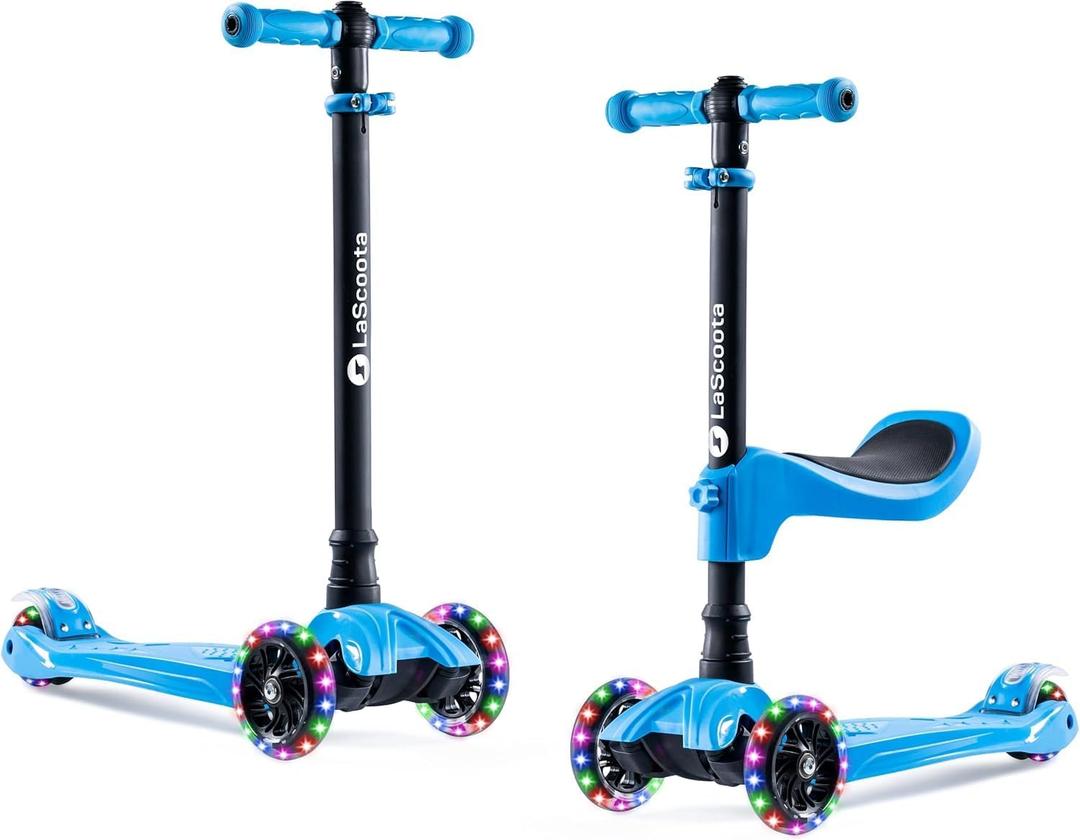 3 Wheel Scooter for Kids – 2-in-1 Scooter with Seat & LED Light-Up Wheels