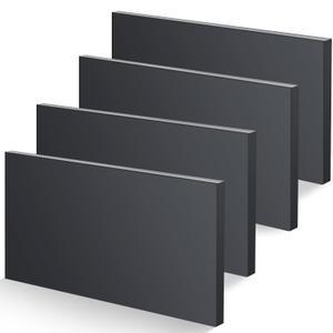 4 Pcs HDPE Plastic Sheet, HDPE Sheet 1/2" Thick, Size 6" x 12", High Density Polyethylene Sheet Solid Plastic Block for DIY Projects for Machining Home (Black)