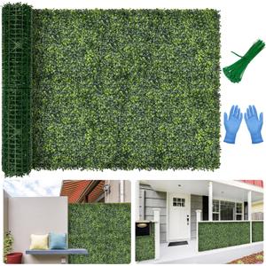 Artificial Boxwood Backdrop Roll: 40"x120" (33.5 sqft) UV-Anti Greenery Faux Grass Hedge for Indoor Outdoor Green Wall Decor, Patio Privacy Screen, Garden Fence Covering