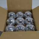 Suwimut 9 Pack Mirror Disco Ball, 4 Inch Small Mirror Ball Ornaments Silver Hanging Disco Balls with Attached String for Reflect Light, Party Favor, Home Bands Decorations, Stage Props, Christmas