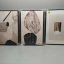 Framed Neutral Abstract Wall Art, Set of 3 Modern Canvas Prints Paintings Artwork for Walls, Minimalist Black and Beige Pictures for Living Room Hallway Stair Bedroom Office Wall Decor 16x24 Inch, 16" W x 24" H x 3Pcs