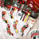 ReliThick 120 Sets Christmas Office Gifts for Christmas Ballpoint Pen with Wish Cards End of Year Gift from Teacher Smile Face with Cap Pen Inspirational Party Favor for Coworkers