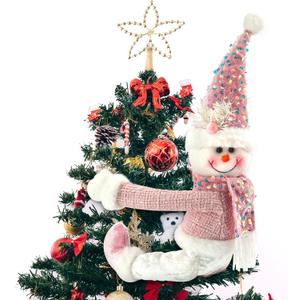 Christmas Tree Topper Hugger Plush Xmas Snowman Tree Ornaments Winter Treetop Bottle Curtain Hugger Holiday Gnomes Tree Topper for Christmas Party Decorations