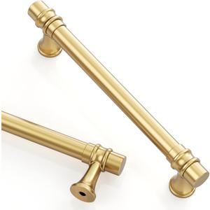 Asidrama 10 Pack 5 Inch(128mm) Champagne Bronze Cabinet Pulls Kitchen Cabinet Handles Champagne Cabinet Drawer Hardware for Cupboard
