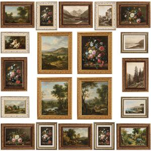 20 Pcs Vintage Picture Frames Resin Photo Frame with Trace Free Nail and S Board Buckle Elegant Classical Ornaments for Tabletop and Wall Display for Christmas Hotel Home Wedding Decoration