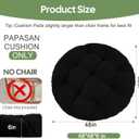 idee-home Papasan Chair Cushion, Circle Papasan Chair Cushion(Cushion Only) with Thick Corduroy Cover, 48 x 48 Inch Cushion for Egg Chair, Black