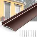 2PCS 40inch Brown Door Rain Drip Guard for Windows Drip Cap Rain Deflector Anodized Aluminum Easy to Install