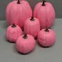 6 Pcs Assorted Sizes Hot Pink Artificial Pumpkins Fall Decorative Pumpkins Deep Pink Foam Pumpkins for Gifts Fall Halloween Thanksgiving Wedding Baby Shower Farmhouse Table Centerpiece Mantel Decor