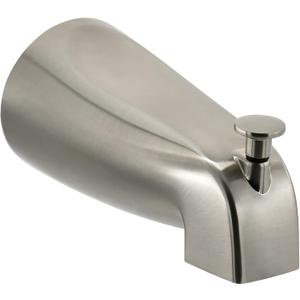 Slip Fit Tub Spout with Pull-Up Diverter for 1/2 inch Copper Tube, Brushed Nickel