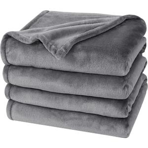 PHF Ultra Soft Fleece Blanket Twin Size, No Shed No Pilling Luxury Plush Cozy 300GSM Lightweight Blanket for Bed, Couch, Chair, Sofa, Perfect Decorations Gifts, 66" x 90", Grey