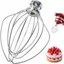 Stainless Steel Wire Whip Attachment, Dishwasher Safe 6-Wire Whisk for KitchenAid 4.5-5 Qt Tilt-Head Stand Mixer, Whisk Attachment for Eggs, Cream & Frosting, Heavy Duty (Replacement K45WW)