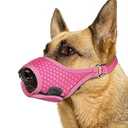 LUCKYPAW Soft Muzzle for Small Medium Sized Dogs, Dog Muzzle to Prevent Biting Chewing, Adjustable Breathable Mouth Guard for Grooming Walking Training(Hot Pink, S)