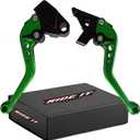 Short Brake Clutch Levers for Ninja650R Ninja 650 R ER6F ER6N 2009-2016,Ninja400R 2011, Compatible with Versys650cc 2009-2014 Shorty Black Motorcycle levers-Green