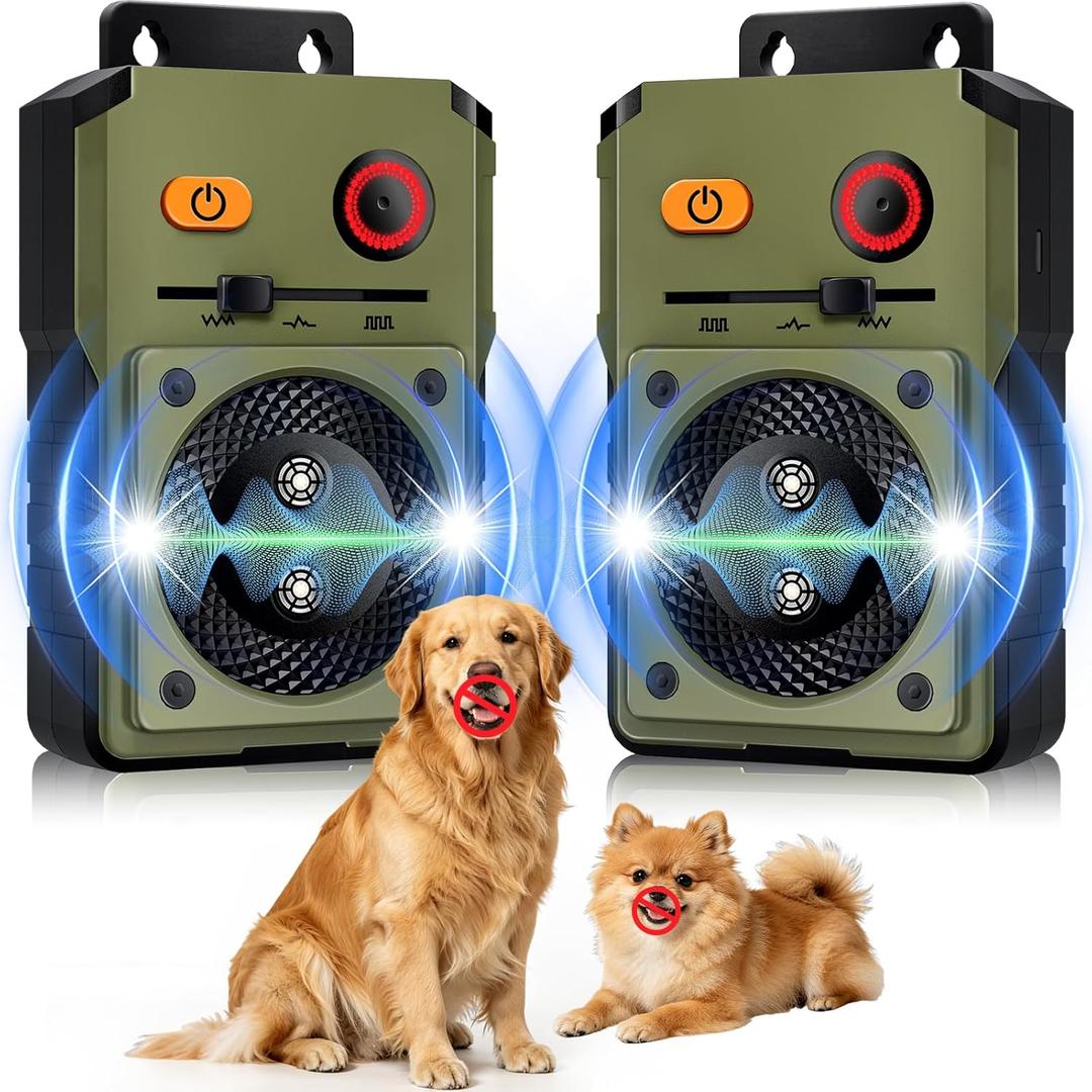 Rechargeable Ultrasonic Dog Control Devices, Anti Barking Device for Dogs 33FT Silencer Sonic Barking Deterrent for Indoor/Outdoor, Auto Bark Deterrent Devices with 3 Modes Safe for Dog & People