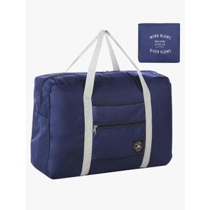 Foldable Travel Duffel Bag Tote Carry on Luggage Bag Spirit Airlines Personal item Sports Gym Bag Water Resistant Weekender Overnight Bags for Women and Men (Blue)