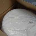 RUCUKEN Adjustable Ottoman Stool White Vanity Stool Vanity Chair for Makeup Room Stool Chair for Vanity Stool with Storage Makeup Stools with Storage Swivel Makeup Chair for Bathroom Faux Leather