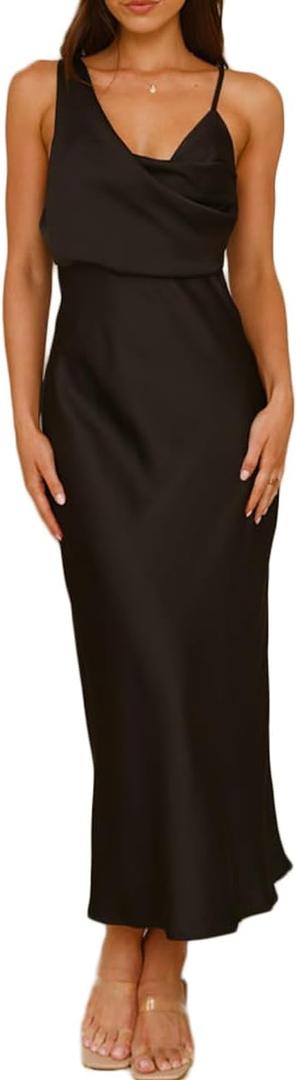 Women's Sexy Sleeveless V Neck Asymmetrical Bodycon Cocktail Party Dress Black Size M