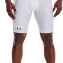 Under Armour Men's HeatGear Long Shorts (Large Tall, White/Black)