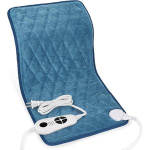 Deepsoon Heating Pad,Electric Heating Pads for Back,Neck,Abdomen,Moist Heating Pad for Shoulder,Knee,Arms,Legs,Dry/Moist Heat & Auto Shut Off,Christmas Gifts for Men and Women,Blue,24x12 Inch