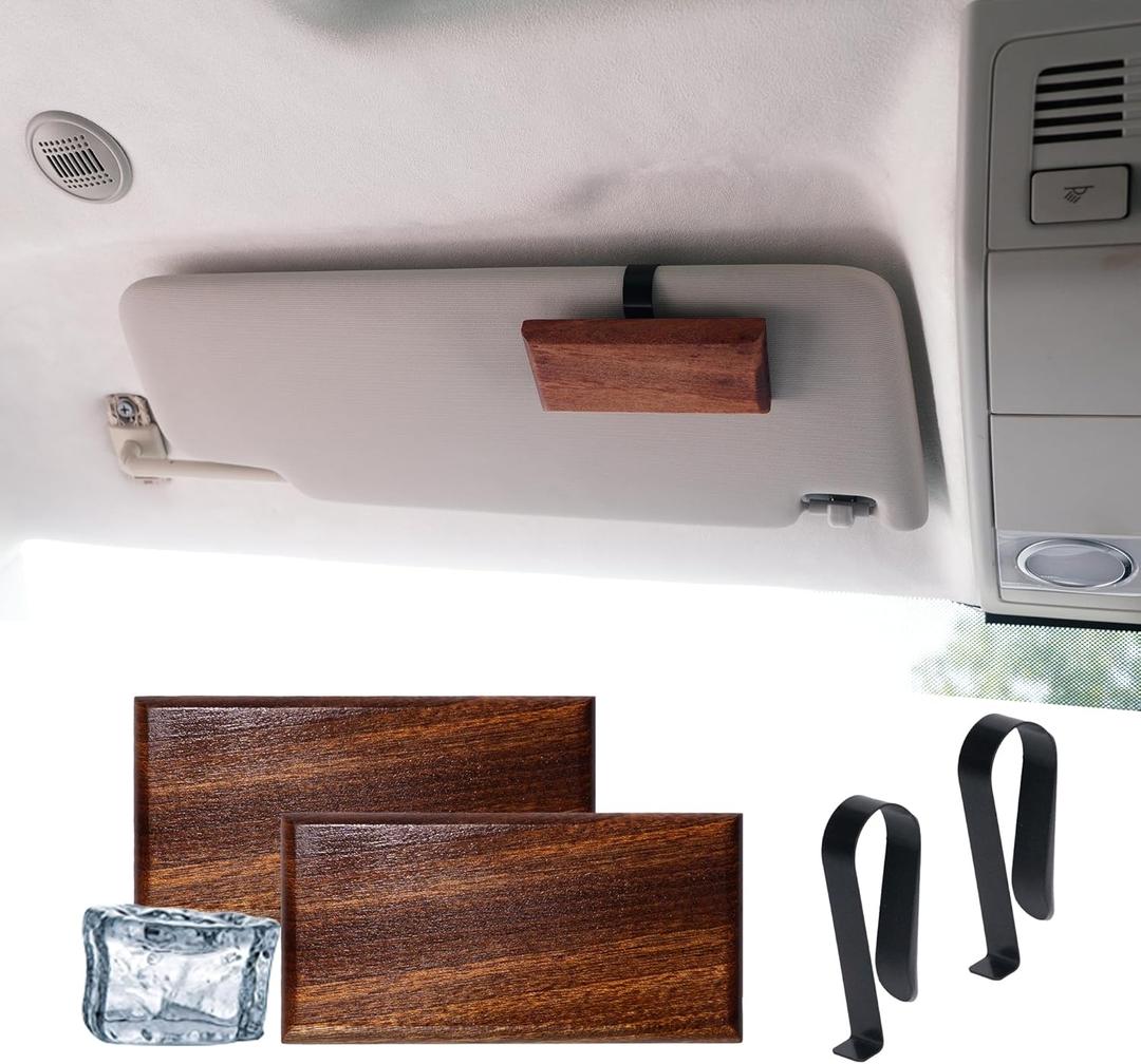 2 Pcs Sapele Car Air Freshener - Wood Car Odor Eliminator - Visor Clip Scent (Frosted Breeze)
