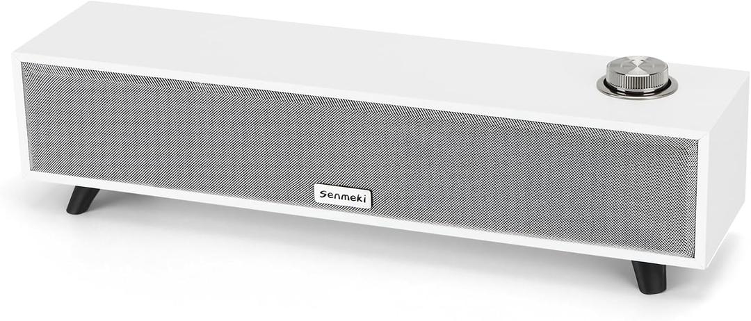 Computer Speakers, 10W Computer Sound Bar, USB Powered PC Speakers, Bluetooth 5.0 and RCA Input pc Speakers for Desktop, Laptops, Phonograph, Phones, Tablets(K01)
