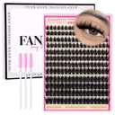 Lash Clusters with Spiky Lash Clusters Kit Volume Clusters Eyelash Extension 10-18MM Thick Individual Lashes D Curl Cluster Eyelash Extensions with Lash Brush3D DIY Lash Extension at Home (No Glue)