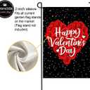 8 x Doncida Happy Valentines Day Garden Flag 12x18 Inch Double Sided Burlap Romantic Rose Heart Anniversary Small Yard Flag for Outside Decoration