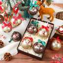 Simgoing 12 Pcs Gingerbread Christmas Ornaments 2.4 Inch Glitter Brown and Gold Gingerbread Tree Decoration Xmas Hanging Ginger Bread Ball Ornaments for Holiday Garlands Fireplaces Mantle Decor