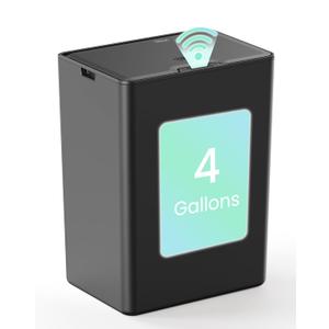 Cesun 4 Gallon Bathroom Trash Can with Lid, Small Automatic Trash Can, Touchless Motion Sensor Garbage Can, Black Plastic Waste Basket for Bathroom, Bedroom, Toilet, Office, Rv
