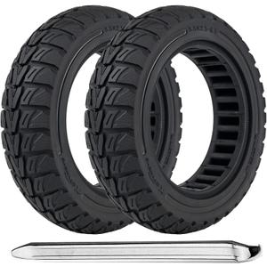 TOCBEUU 9.5x2.5-6.1 Solid Tires for Electric Scooter, Off-Road Replacement Wheels, Tubeless Rubber Tyre for NIU KQi3 Pro/Max/Sport Electric Scooter- Black(2PCS)
