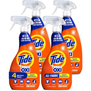 Tide Laundry Stain Remover with Oxi, Rescue Clothes, Upholstery, Carpet and more from Tough Stains, Stain Treater, 22 Fl Oz (Pack of 4)