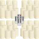 36 Pack Waterproof Flameless LED Candles - Outdoor Battery Operated Candles with Remote & Timer, Realistic Flickering Flame, Safe for Porch, Patio, Weddings, Parties & Home Decor