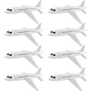 Mototo 8 Pieces Inflatable Airplane Balloon 40 Inch Large Inflatable Plane Balloon White Plane Toy Float Airplane Aviation Themed for Outdoor Indoor Birthday Party Swimming Pool Party Supplies