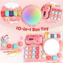 Montessori Toy for 1+ Year Old Girls, 10-in-1 Musical Learning Bus Baby Toys for 12-18 Months Present, Educational Developmental Sensory Toy, First Birthday Gifts for 1 Year Old Girl Toddlers