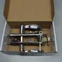 Front Door Lock Set Single Cylinder Handle and Deadbolt Lock Set with Door Lever, 5.7" Screw Hole Distance, Silver