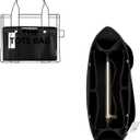 ZTUJO Purse Organizer Insert For Handbags, Silky Bag Organizer With 2 Zippers For Speedy Neverful Tote and More (Black, X-Large)