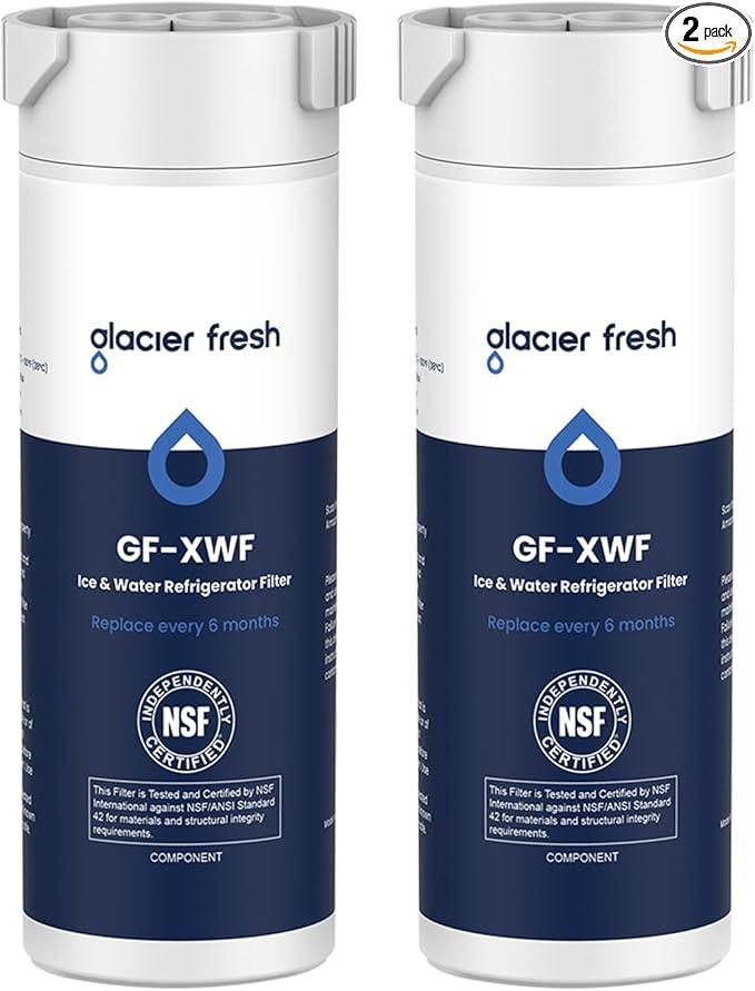 GLACIER FRESH XWF Replacement For GE XWF Refrigerator Water Filter Pack of 2 (Not for XWFE)