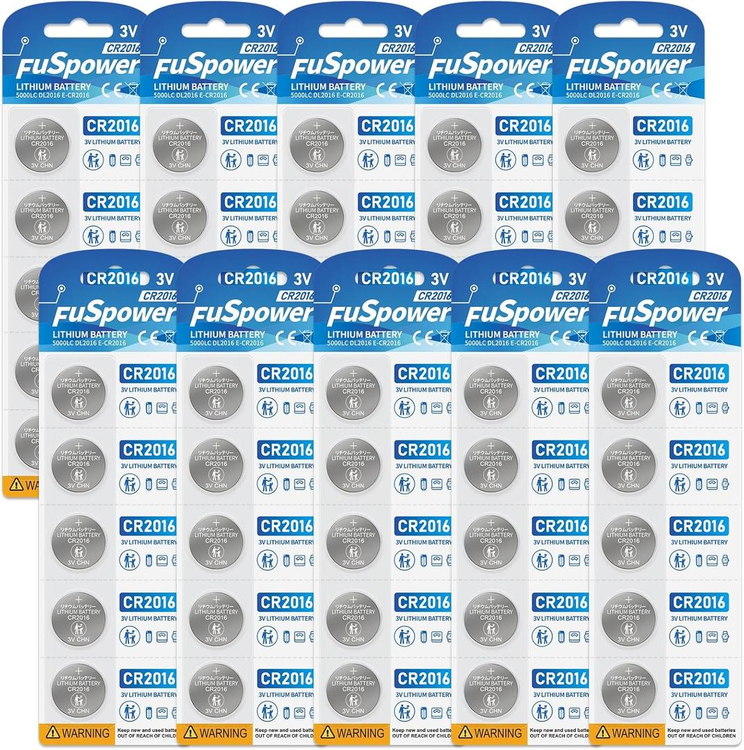CR2016 Battery CR 2016 3V Lithium Batteries 2016 Coin Cell Battery for Keyless Remote Dogs Collar Garage Door Opener 50pcs
